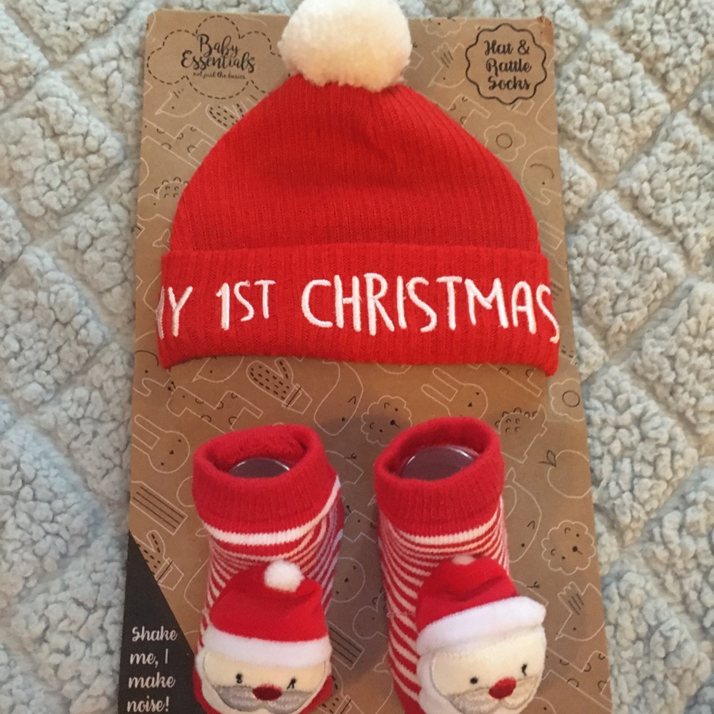 My 1st Christmas hat & rattle socks !!!